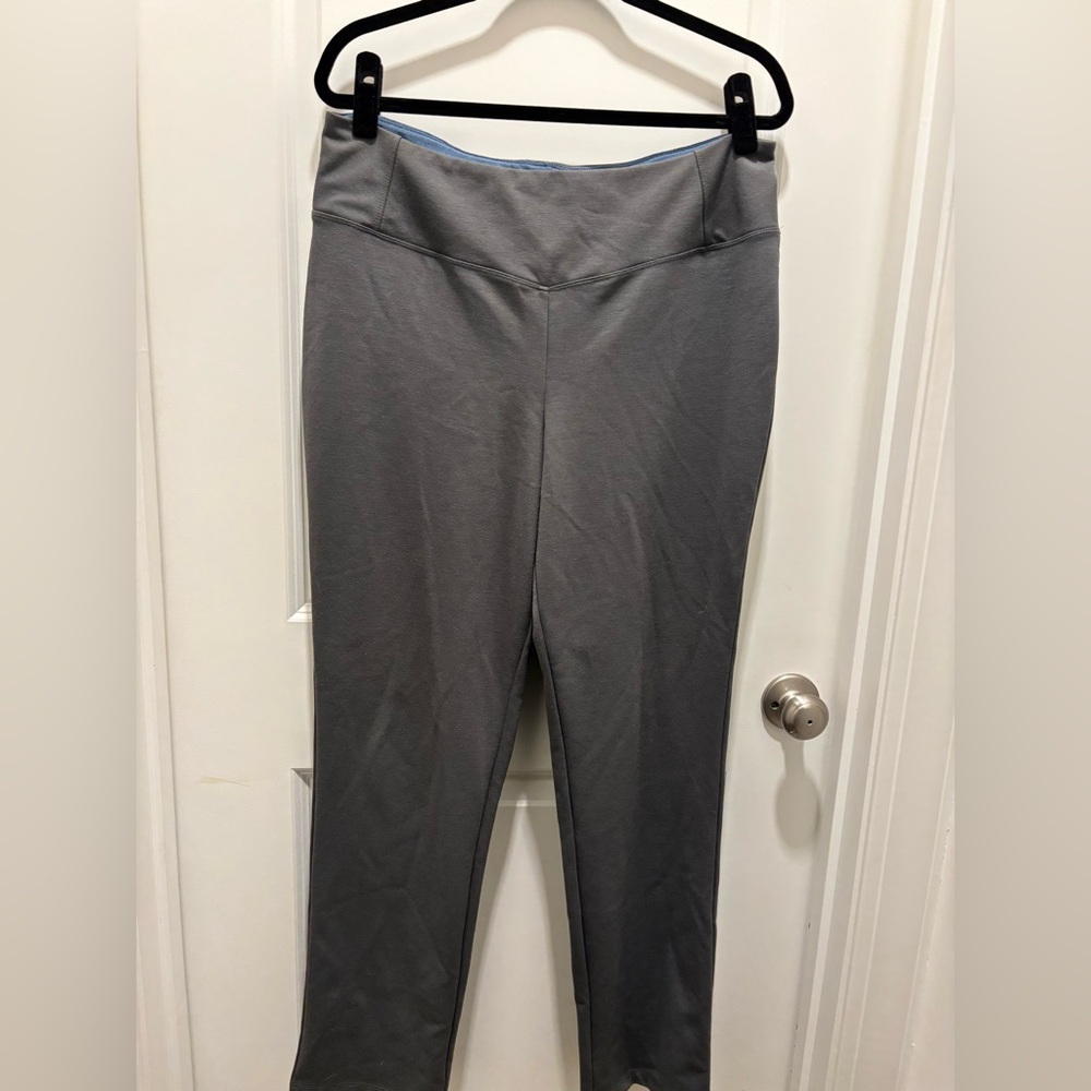 Women with Control Pants, Gray, Large Regular, Stretch w Tummy Control Panel
